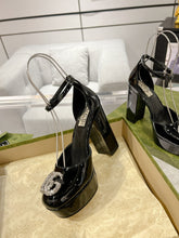 HIGH SANDAL SQUARE HEEL 12 CM IN BLACK CALFSKIN